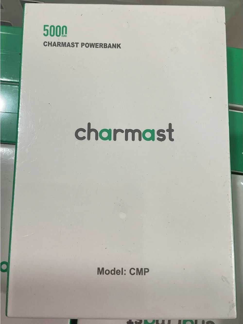 5000mAh Portable Power Bank - White/Green